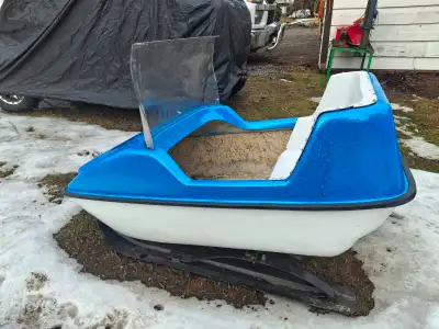 Ventage Snowmobile Sled This reconditioned antique made by International Fiberglass some time around...