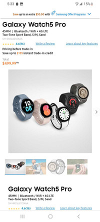 Selling unused 1Samsung Galaxy Pro5 Watch/Montre Pro 5 in box!!