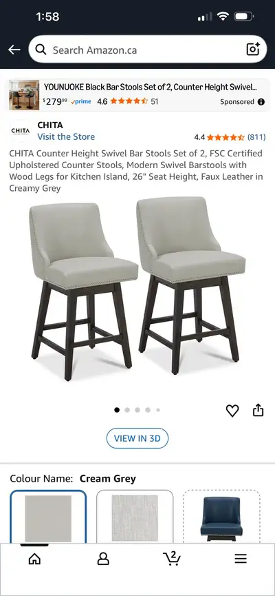 2 BAR STOOLS SET BRAND NEW, View more