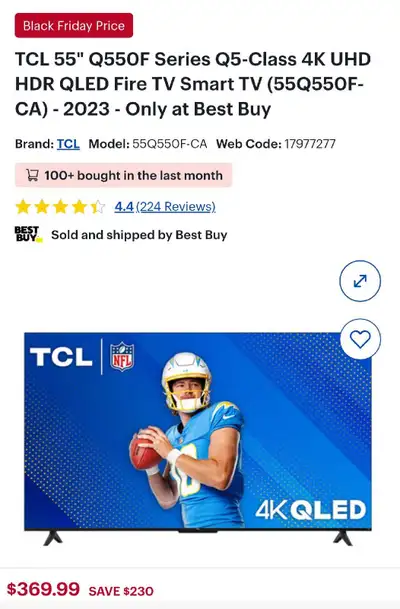 QLED - TCL 50" & 55" 4K UHD HDR QLED Smart Fire TVFrom $290, View more