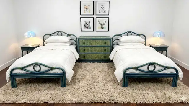 Vintage French Children's Bedroom Furniture (Twin Bed)