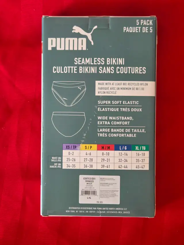 BRAND NEW PUMA, SEAMLESS BIKINI UNDERWEAR, 5 PACK, LARGE!!! in Women's - Bottoms in City of Toronto - Image 3