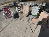 5 vintage lawn chairs 