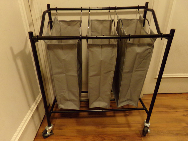 3 BAG HEAVY DUTY LAUNDRY SORTER CART ON WHEELS, NEW CONDITION. in Storage & Organization in Kingston