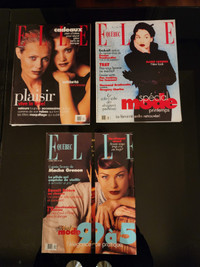  Magazines ELLE Quebec #66 #67 #68 Vintage 1994-1995