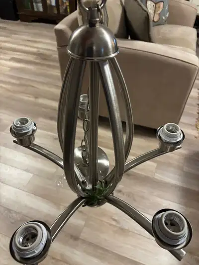 Brushed Silver 5 Bulb Light Fixture, View more