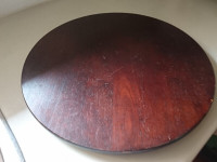 Vintage  16" Round Rotating Turntable Lazy Susan, Cherry Stain