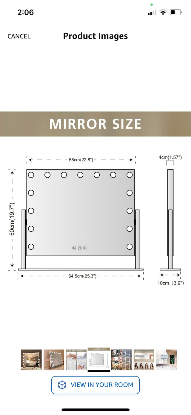 Makeup mirror with lights in Home Décor & Accents in Mississauga / Peel Region - Image 3