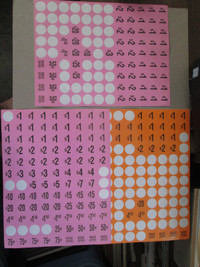 3 partial sheets of yard sale pricing stickers