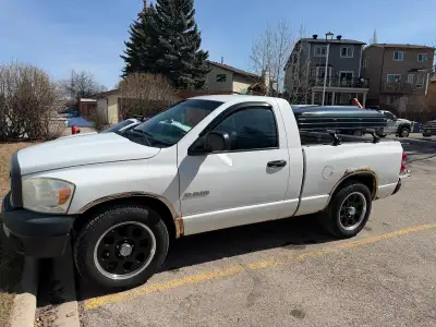 2008 Dodge ram 1500 Regular Cab, Short Box 3.7L V6 6-Speed Manual Transmission RWD Aftermarket wheel...