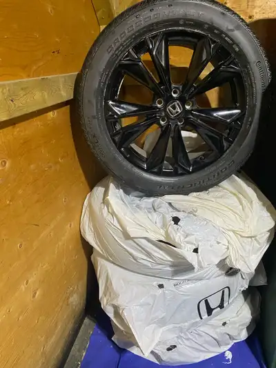 Selling set of 4 All season Continental CrossContact LX Sport tires and 2024 CRV hybrid touring rims...