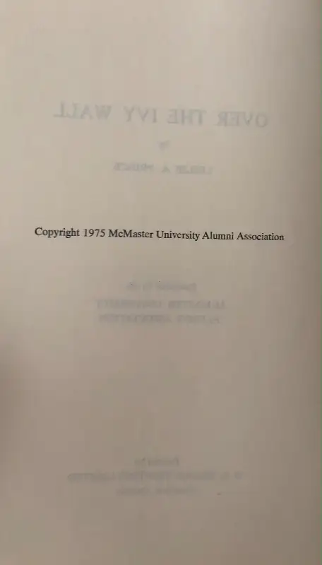 Over the Ivy Wall. By: Leslie A. Prince in Non-fiction in Mississauga / Peel Region - Image 3