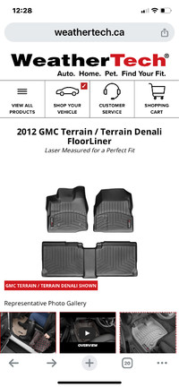 Almost new 2012 GMC Terrain Weathertech black floor liners