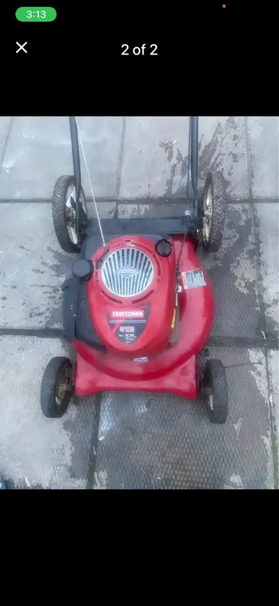 I'm selling a Craftsman lawn mower with a 5.75 horsepower engine and a 21-inch cutting deck, perfect...