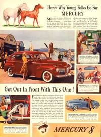 Large color magazine ad for 1941 Ford Mercury (10 1/4 x 14)