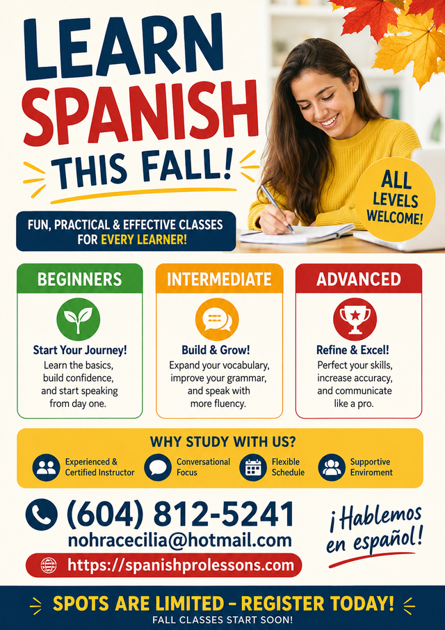 Fun Spanish Classes For the Fall!523494007086796803
