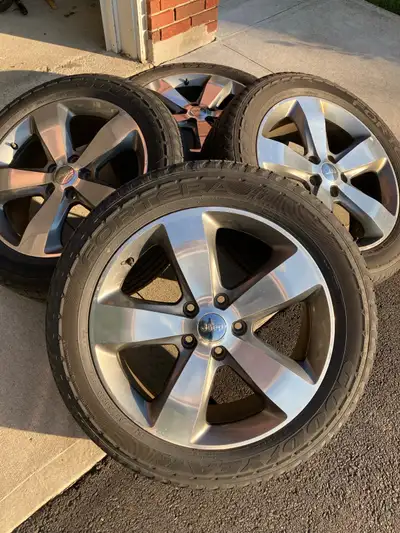 2014 Jeep Grand Cherokee Set of four 20-inch alloy rims paired with tire sensors. Tires included but...