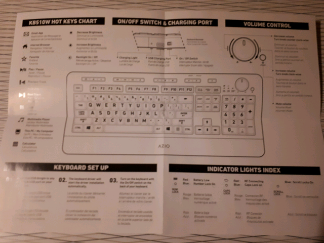 AZIO KB510W WIRELESS VISION Large Font LED Backllit Keyboad in Mice, Keyboards & Webcams in Mississauga / Peel Region - Image 6