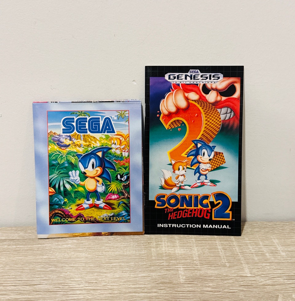 Authentic Sega Genesis Sonic 2 Manual & Next Level Poster Insert ...