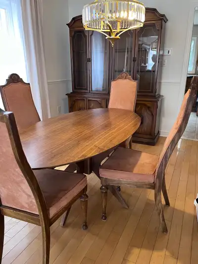 Solid Wood Dining Table + 4 Chairs (Modern Base Design), View more