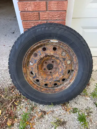 Set of 4 used winter tires and rims. Selling because I sold the car they were on.
