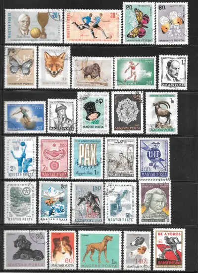 This listing is for a lot of Used Postage Stamps from Hungary as shown in the scan. This is a great...