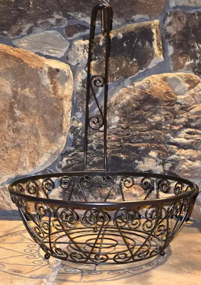 Metal Fruit Basket with Banana Hook - Excellent Condition, View more