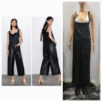Zara The Jackie Wide Straight Leg Relaxed Fit Jumpsuit Sz L