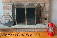 Fireplace Screen and Accessories (Brass)