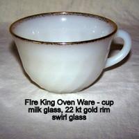 Vintage, Fire-King Oven Ware, tea cups, lke new