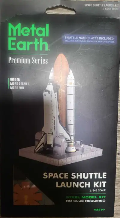This Metal Earth Premium Series Space Shuttle Launch Kit, in 1:342 scale, offers bigger details and...