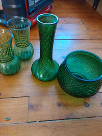 Antique green glassware