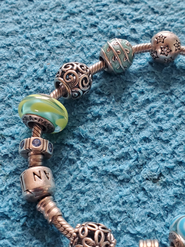 Pandora Charm Bracelet & 14 Charms in Jewellery & Watches in Grande Prairie - Image 3
