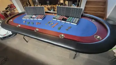 Poker table and chips, View more