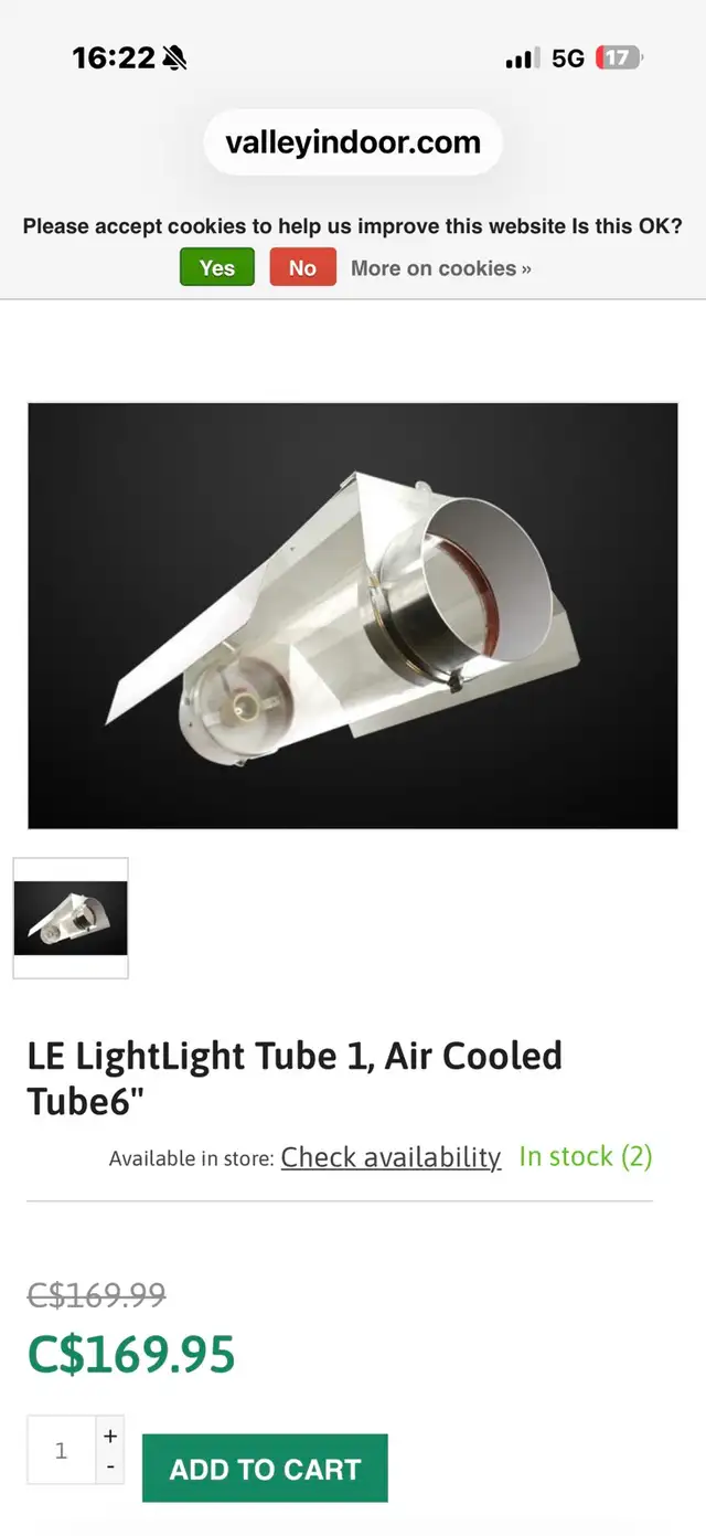 Hydroponic Light Tube 1 Universal Air Cooled Reflector