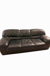 FREE DELIVERY Black Leather 3 Seater sofa / couch