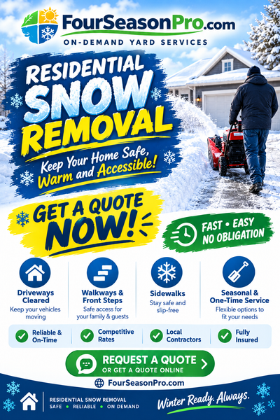 Residential SNOW REMOVAL: Driveway and walkway GET QUOTE NOW, View more
