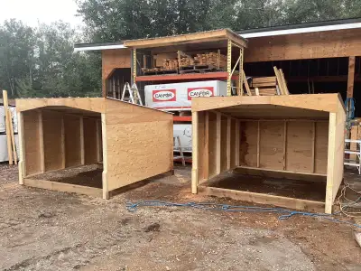 Shelters start at $895 All Plywood is premium 3/8 fir exterior grade (No spruce plywood) Roof is bui...