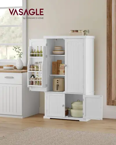53.5-Inch High Freestanding Tall Cupboard Storage Cabinet, 2 Cab, View more