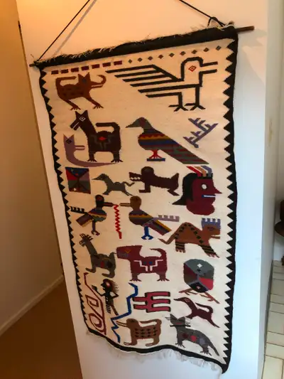 Vintage Large Wool Tapestry Wall Hanging Colorful Southwestern T, View more