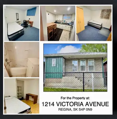 1 Bed 1 Bath - House 1214 Victoria Ave, Regina, SK S4P 0N9, Canada Semi basement Unit for Rent – Ava...