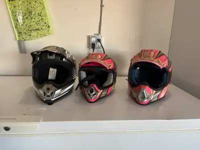 Pink and black Adult size. Pink kids size. Great condition. Could use a cleaning on exterior. Asking...
