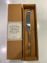 “ARTESIAN” Cheese  Knife Goldtone BNIB-  New in Box!- Hand Forge