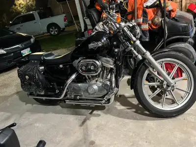 1995 Harley Davidson Sportster 883 Raked wide glide front end Fat bob tank Corbin seat Lowered front...