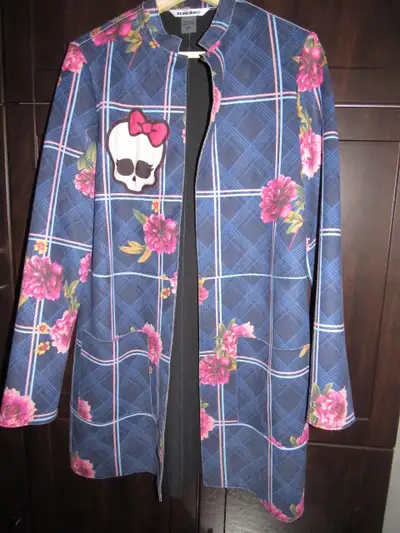 NYGARD S plaid with peony Medium-length slim large pocket spring windbreaker