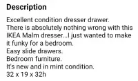Ikea Malm Dresser w/mirror...read ad for price