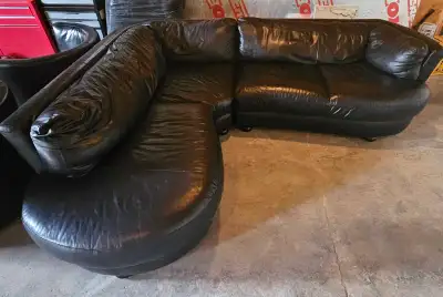 Black Leather Couch & Chairs, View more