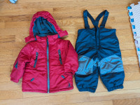 Like New baby winter jacket ski pants set 12M