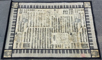 UNIQUE RUG WITH "MUSIC" PATTERNS (63" x 88")