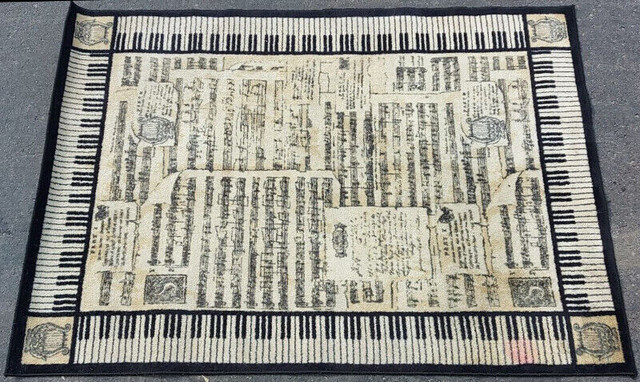 UNIQUE RUG WITH "MUSIC" PATTERNS (63" x 88") in Arts & Collectibles in London